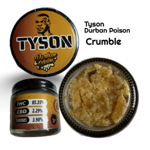 Tyson- Durban Poison sativa crumble, 1g 85% THC